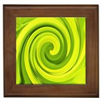 Groovy Abstract Green Liquid Art Swirl Painting Framed Tiles Front