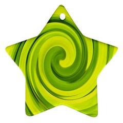 Groovy Abstract Green Liquid Art Swirl Painting Ornament (star) by myrubiogarden