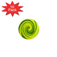 Groovy Abstract Green Liquid Art Swirl Painting 1  Mini Magnet (10 Pack)  by myrubiogarden