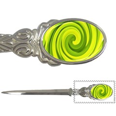 Groovy Abstract Green Liquid Art Swirl Painting Letter Opener by myrubiogarden