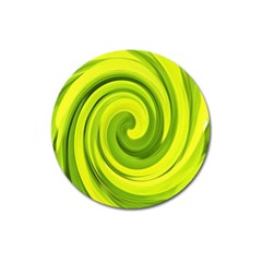 Groovy Abstract Green Liquid Art Swirl Painting Magnet 3  (round) by myrubiogarden