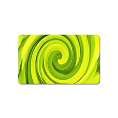 Groovy Abstract Green Liquid Art Swirl Painting Magnet (name Card) by myrubiogarden