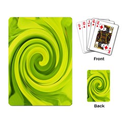 Groovy Abstract Green Liquid Art Swirl Painting Playing Cards Single Design by myrubiogarden