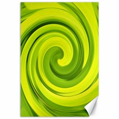 Groovy Abstract Green Liquid Art Swirl Painting Canvas 12  X 18  by myrubiogarden