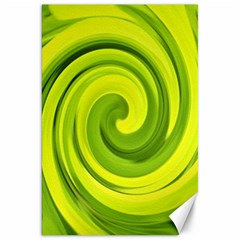 Groovy Abstract Green Liquid Art Swirl Painting Canvas 20  X 30  by myrubiogarden