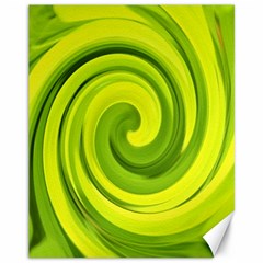 Groovy Abstract Green Liquid Art Swirl Painting Canvas 11  X 14  by myrubiogarden