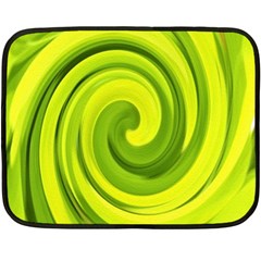 Groovy Abstract Green Liquid Art Swirl Painting Fleece Blanket (mini) by myrubiogarden