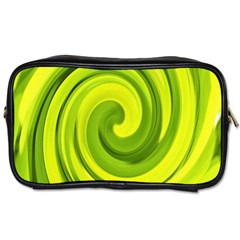 Groovy Abstract Green Liquid Art Swirl Painting Toiletries Bag (one Side) by myrubiogarden