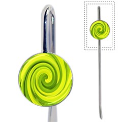 Groovy Abstract Green Liquid Art Swirl Painting Book Mark by myrubiogarden