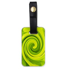 Groovy Abstract Green Liquid Art Swirl Painting Luggage Tags (one Side)  by myrubiogarden