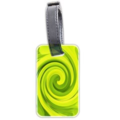 Groovy Abstract Green Liquid Art Swirl Painting Luggage Tags (two Sides) by myrubiogarden