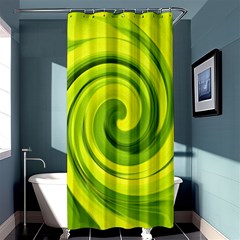 Groovy Abstract Green Liquid Art Swirl Painting Shower Curtain 36  X 72  (stall)  by myrubiogarden