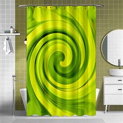 Groovy Abstract Green Liquid Art Swirl Painting Shower Curtain 48  X 72  (small)  by myrubiogarden