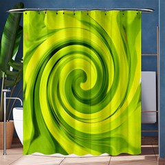 Groovy Abstract Green Liquid Art Swirl Painting Shower Curtain 60  X 72  (medium)  by myrubiogarden