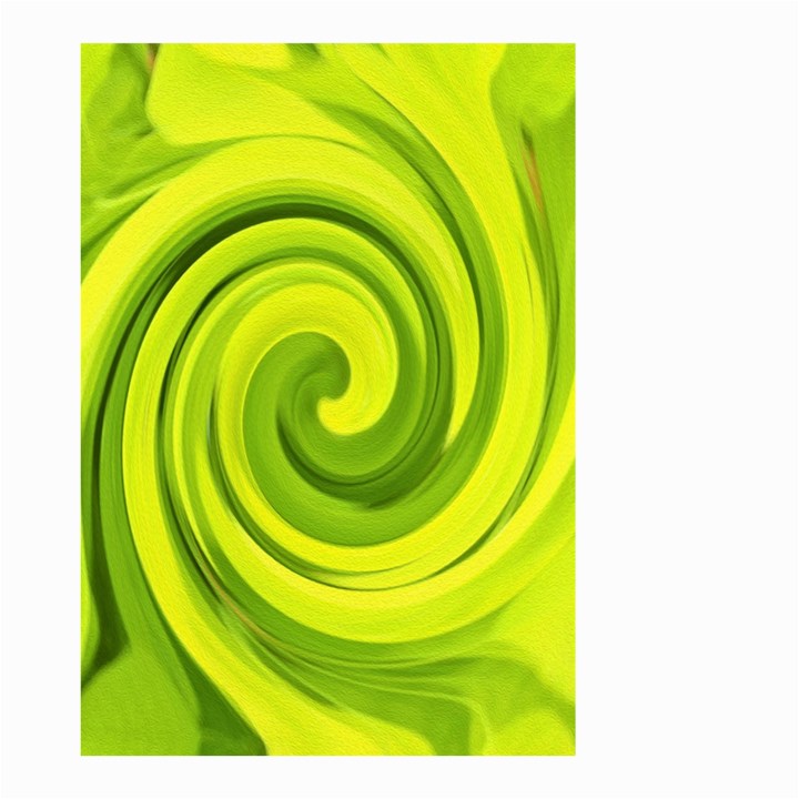 Groovy Abstract Green Liquid Art Swirl Painting Small Garden Flag (Two Sides)