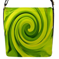 Groovy Abstract Green Liquid Art Swirl Painting Flap Closure Messenger Bag (s) by myrubiogarden