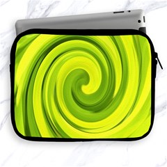 Groovy Abstract Green Liquid Art Swirl Painting Apple Ipad 2/3/4 Zipper Cases by myrubiogarden