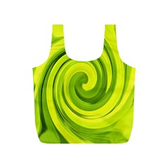 Groovy Abstract Green Liquid Art Swirl Painting Full Print Recycle Bag (s) by myrubiogarden