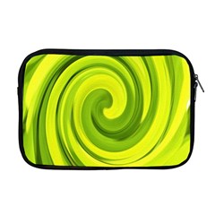 Groovy Abstract Green Liquid Art Swirl Painting Apple Macbook Pro 17  Zipper Case by myrubiogarden