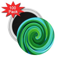 Groovy Abstract Turquoise Liquid Swirl Painting 2 25  Magnets (100 Pack)  by myrubiogarden