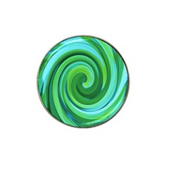 Groovy Abstract Turquoise Liquid Swirl Painting Hat Clip Ball Marker by myrubiogarden