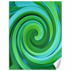 Groovy Abstract Turquoise Liquid Swirl Painting Canvas 18  X 24  by myrubiogarden