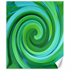 Groovy Abstract Turquoise Liquid Swirl Painting Canvas 20  X 24  by myrubiogarden