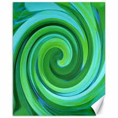 Groovy Abstract Turquoise Liquid Swirl Painting Canvas 11  X 14  by myrubiogarden