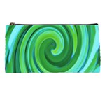 Groovy Abstract Turquoise Liquid Swirl Painting Pencil Cases Front