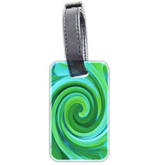 Groovy Abstract Turquoise Liquid Swirl Painting Luggage Tags (two Sides) by myrubiogarden