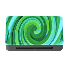 Groovy Abstract Turquoise Liquid Swirl Painting Memory Card Reader With Cf by myrubiogarden