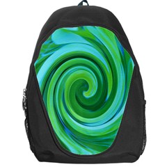 Groovy Abstract Turquoise Liquid Swirl Painting Backpack Bag by myrubiogarden