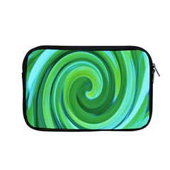 Groovy Abstract Turquoise Liquid Swirl Painting Apple Macbook Pro 13  Zipper Case by myrubiogarden