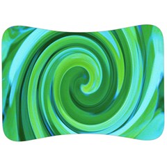 Groovy Abstract Turquoise Liquid Swirl Painting Velour Seat Head Rest Cushion