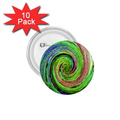 Groovy Abstract Green And Crimson Liquid Swirl 1 75  Buttons (10 Pack) by myrubiogarden