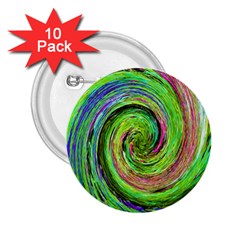 Groovy Abstract Green And Crimson Liquid Swirl 2 25  Buttons (10 Pack)  by myrubiogarden