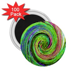 Groovy Abstract Green And Crimson Liquid Swirl 2 25  Magnets (100 Pack)  by myrubiogarden