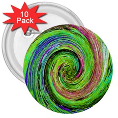 Groovy Abstract Green And Crimson Liquid Swirl 3  Buttons (10 Pack)  by myrubiogarden