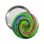 Groovy Abstract Green And Crimson Liquid Swirl 2.25  Handbag Mirrors Front