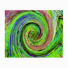 Groovy Abstract Green And Crimson Liquid Swirl Small Glasses Cloth by myrubiogarden