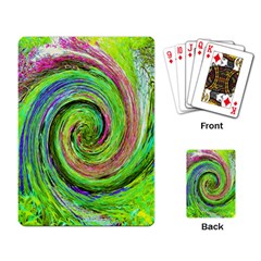 Groovy Abstract Green And Crimson Liquid Swirl Playing Cards Single Design