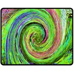 Groovy Abstract Green And Crimson Liquid Swirl Fleece Blanket (Medium)  60 x50  Blanket Front