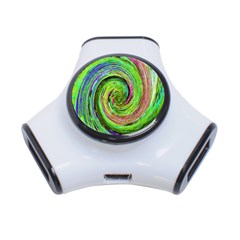 Groovy Abstract Green And Crimson Liquid Swirl 3-port Usb Hub by myrubiogarden