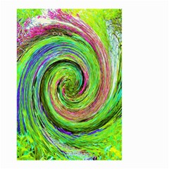 Groovy Abstract Green And Crimson Liquid Swirl Small Garden Flag (two Sides) by myrubiogarden