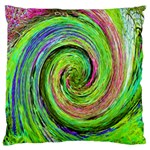 Groovy Abstract Green And Crimson Liquid Swirl Large Cushion Case (Two Sides) Front