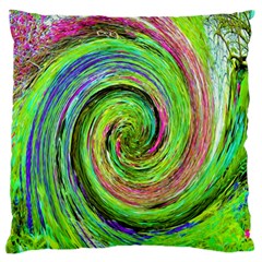 Groovy Abstract Green And Crimson Liquid Swirl Standard Flano Cushion Case (one Side) by myrubiogarden