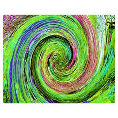 Groovy Abstract Green And Crimson Liquid Swirl Double Sided Flano Blanket (medium)  by myrubiogarden