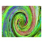 Groovy Abstract Green And Crimson Liquid Swirl Double Sided Flano Blanket (Large)  80 x60  Blanket Front