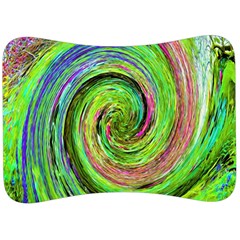 Groovy Abstract Green And Crimson Liquid Swirl Velour Seat Head Rest Cushion