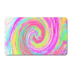 Groovy Abstract Pink And Blue Liquid Swirl Painting Magnet (rectangular) by myrubiogarden